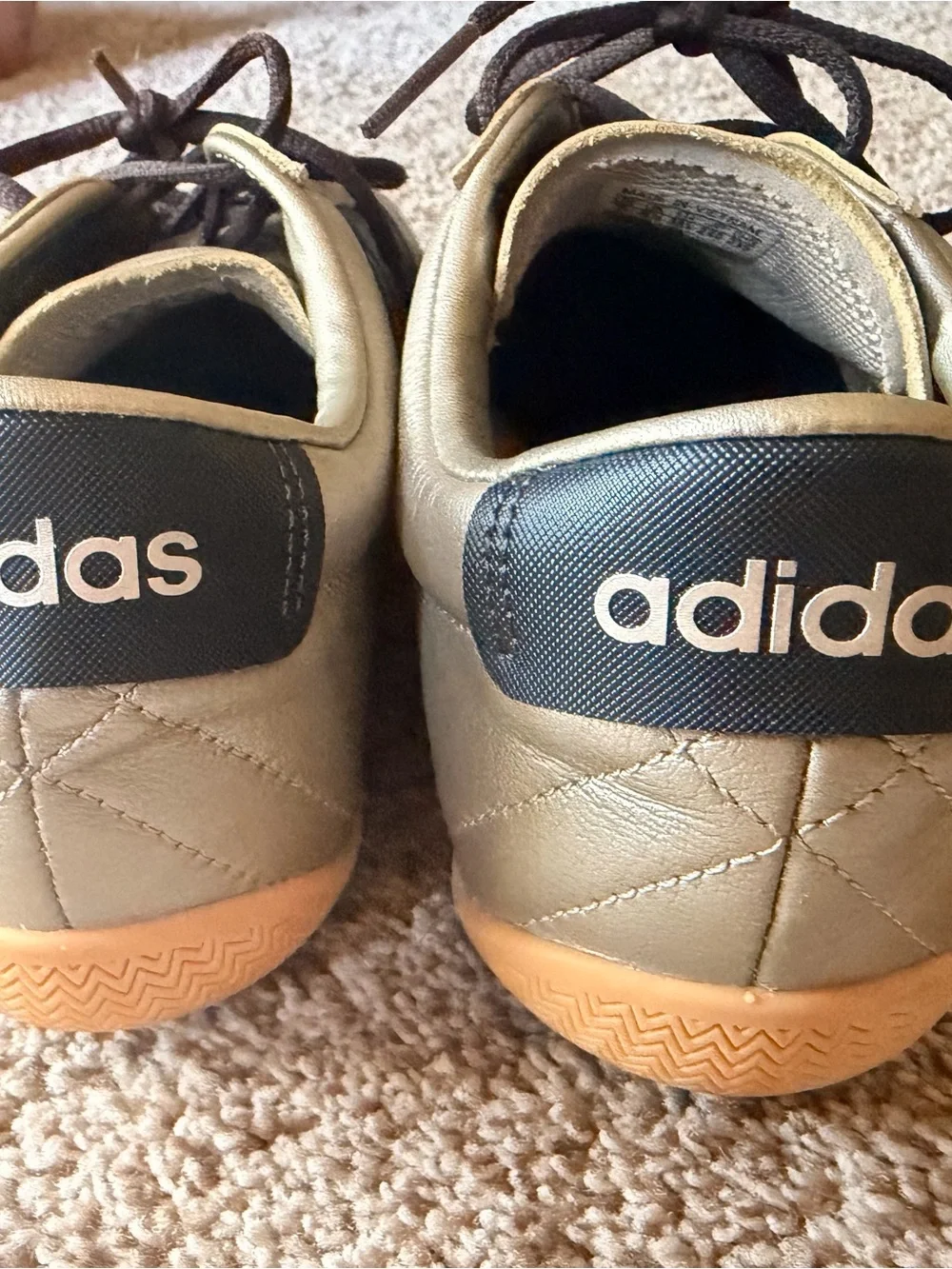 adidas  Metallic Gold Sneakers with Black Stripes